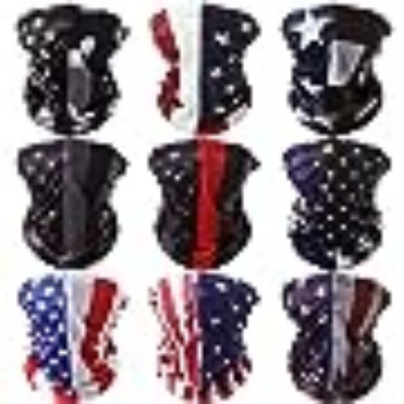 Face Mask Neck Gaiter: Fire Department Red Stripe - Picture 4 of 4